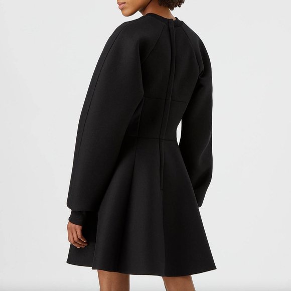 $2245 Dolce & Gabbana Black Cotton Fit & Flare Neoprene Shirt Dress size 44/8 - Picture 4 of 12